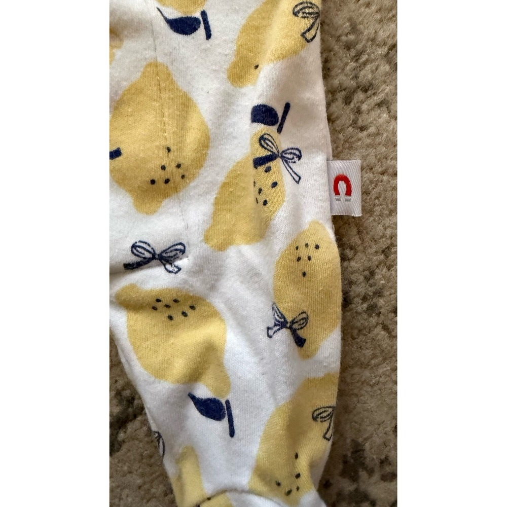 Magnetic Me 100% Cotton White Yellow Lemon Footie One-Piece Newborn 5-8 lb - Picture 2 of 7